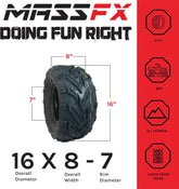 MASSFX 145x70-6 Front 16x8-7 Rear 4 Ply Go Kart ATV Tire Set